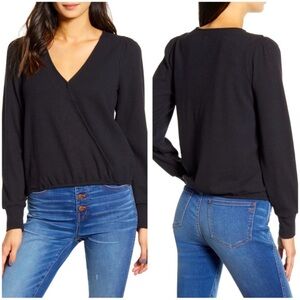 Madewell Black V-Neck Women's Top
